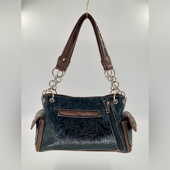 Like New Western Style Tassel Concho Tooled Women Shoulder Bag Country Cowgirl - Picture 5 of 15